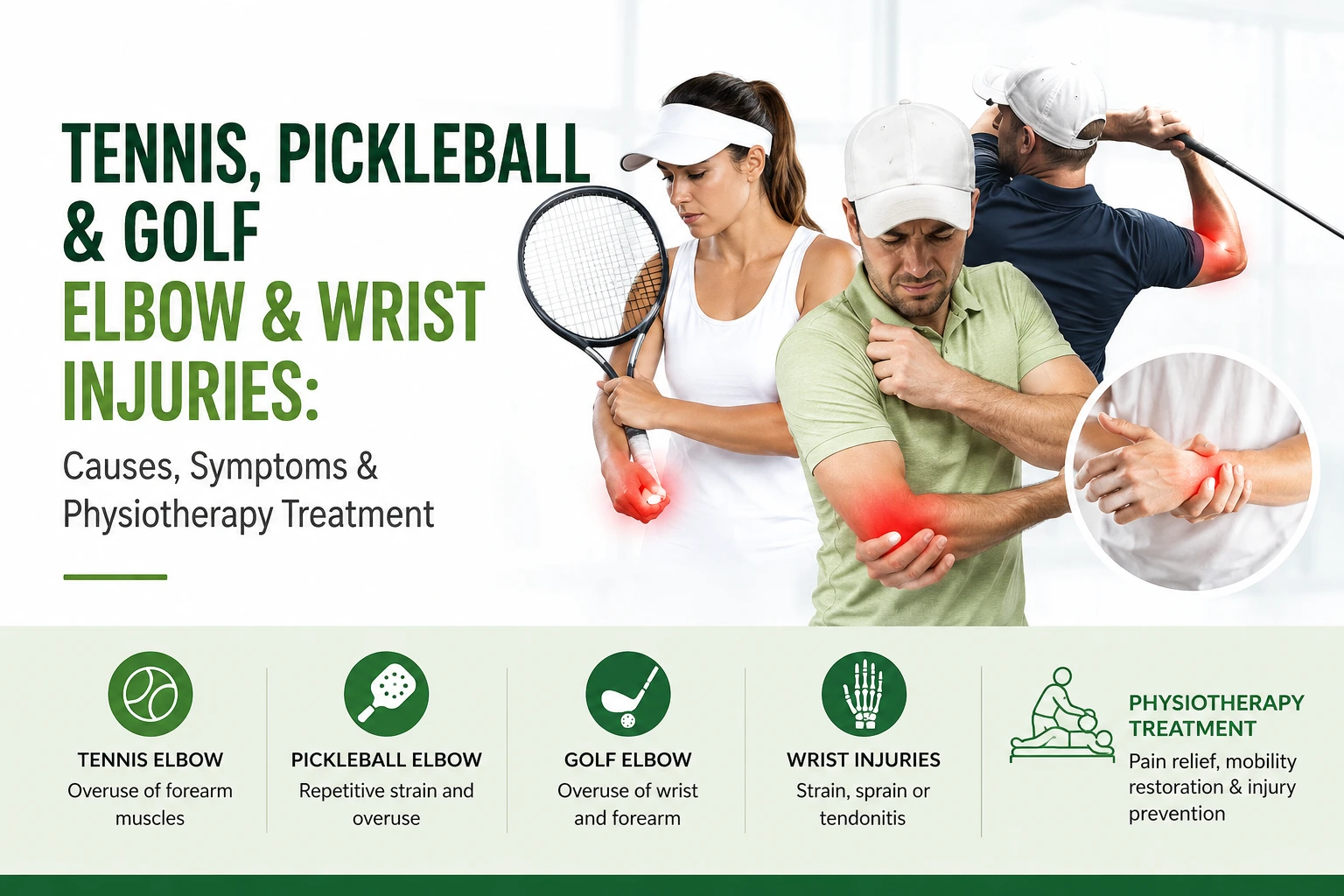 Tennis, Pickleball & Golf Elbow and Wrist Injuries: Causes & Symptoms